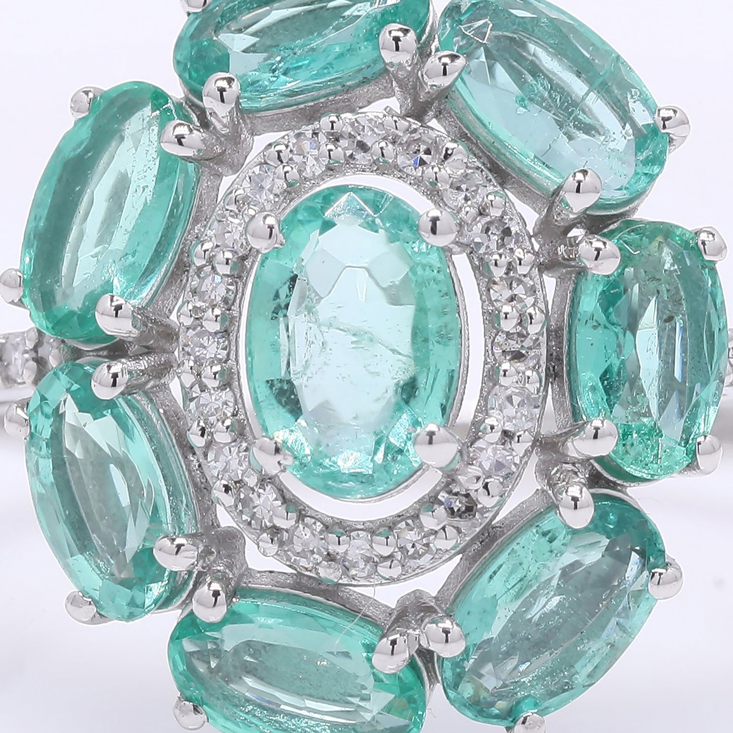 1.89 Ct Oval Mixed Cut Natural Emerald 950 Platinum Ring