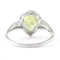 2.06 Ct Pear Mixed Cut Natural Green Sapphire 950 Platinum Ring