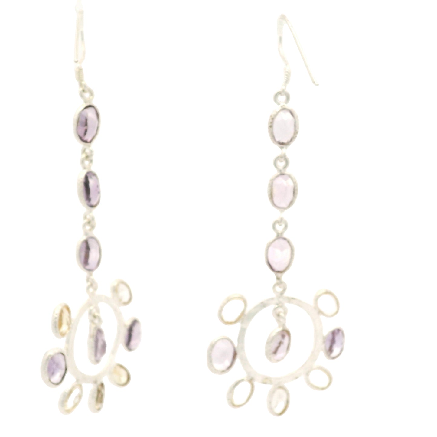17.60 Ct Citrine, Amethyst 925 Sterling Silver Earrings