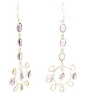 17.60 Ct Citrine, Amethyst 925 Sterling Silver Earrings