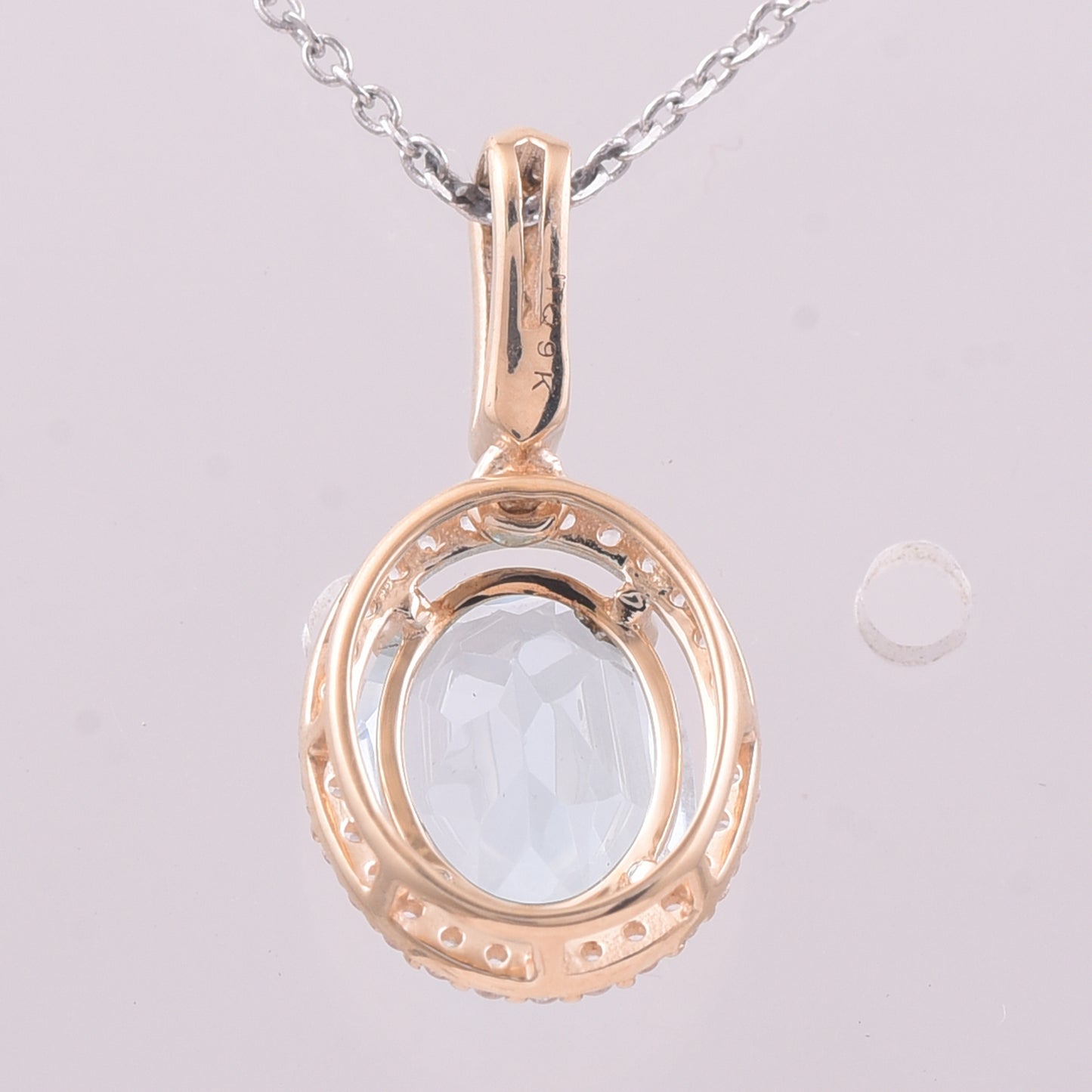 2.26 Ct Oval Blue Topaz 9K Gold Pendant