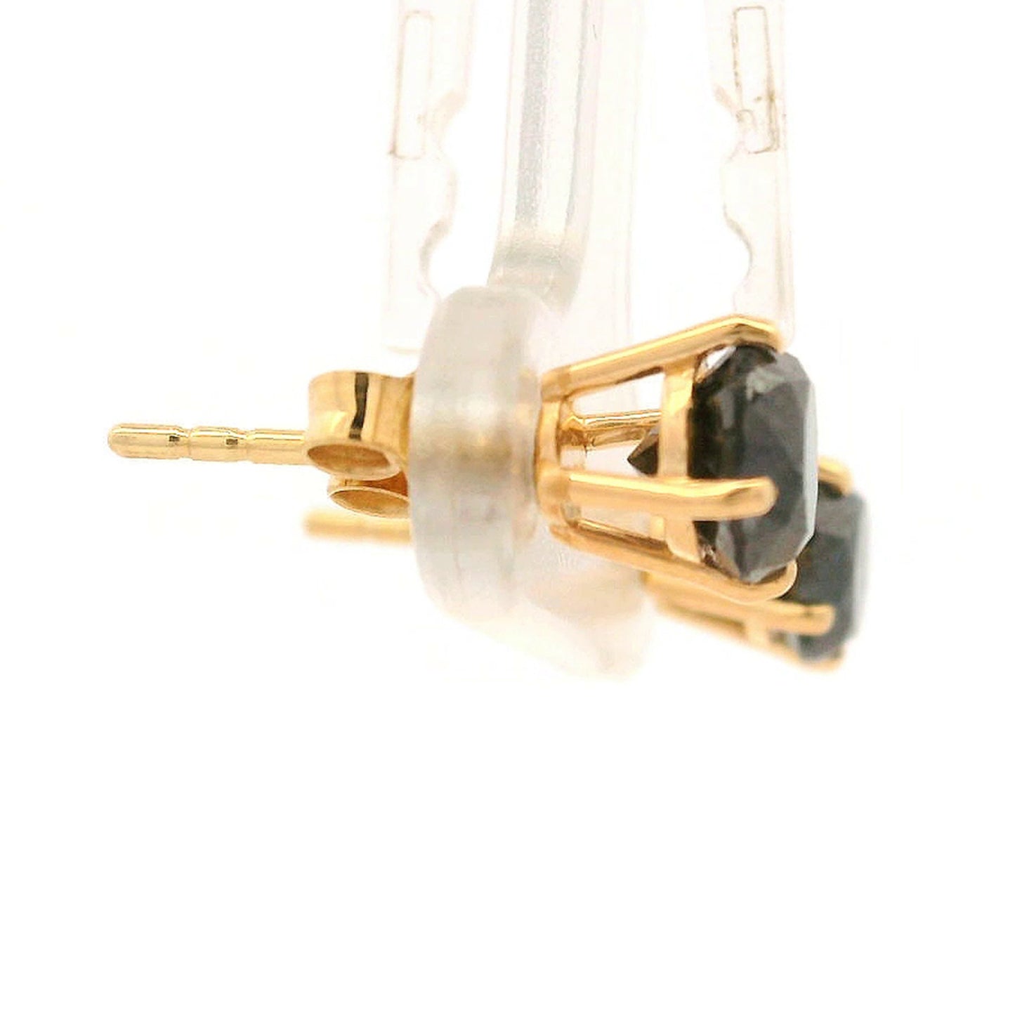 1.93 Ct Round Black Diamond 14K Gold Earrings