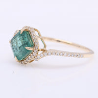 1.79 Ct Octagon Step Cut Natural Emerald 14K Gold Ring