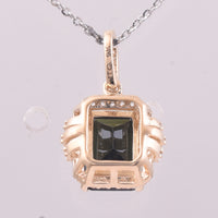 2.07 Ct Octagon Tourmaline 9K Gold Pendant