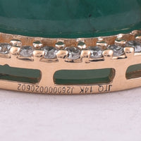 4.54 Ct Oval Cabochon Cut Natural Emerald 14K Gold Pendant