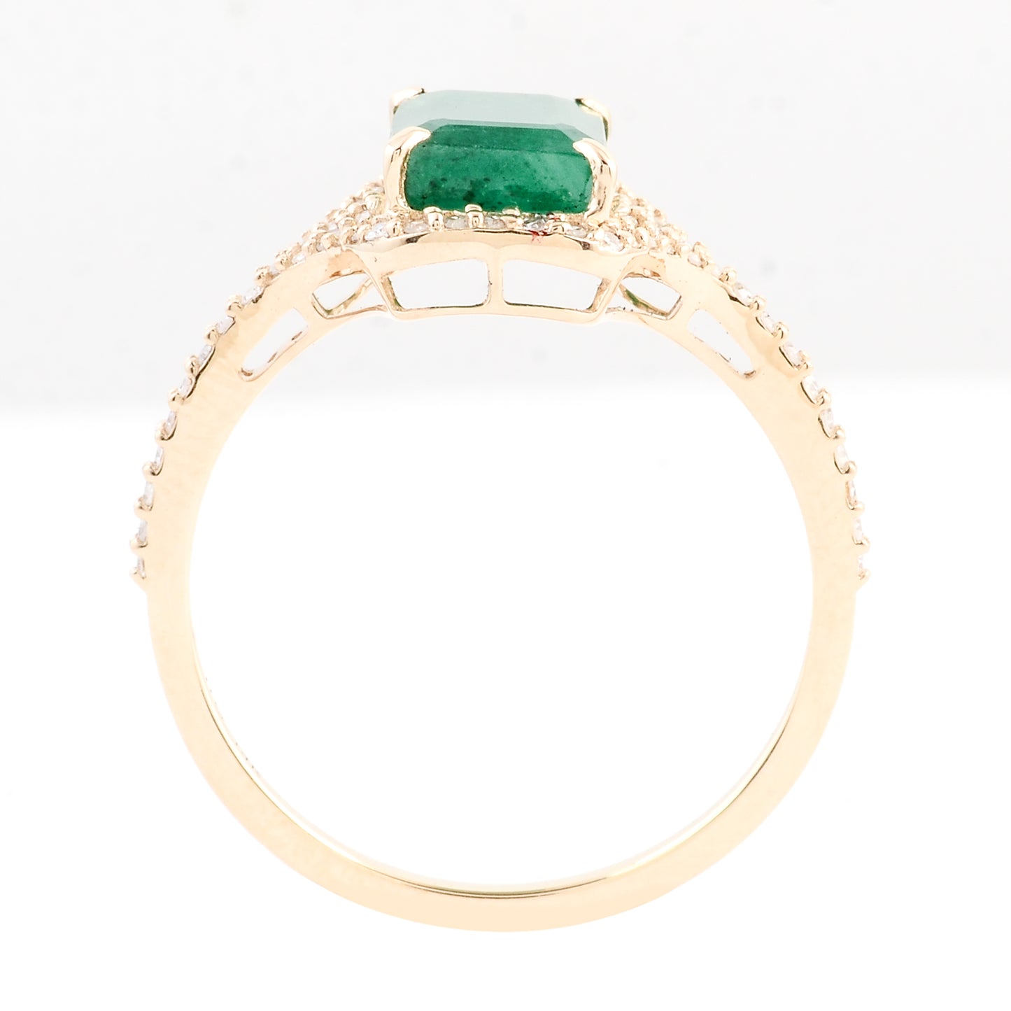 1.95 Ct Emerald Cut Natural Beryl Emerald 14K Gold Ring