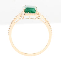 1.95 Ct Emerald Cut Natural Beryl Emerald 14K Gold Ring