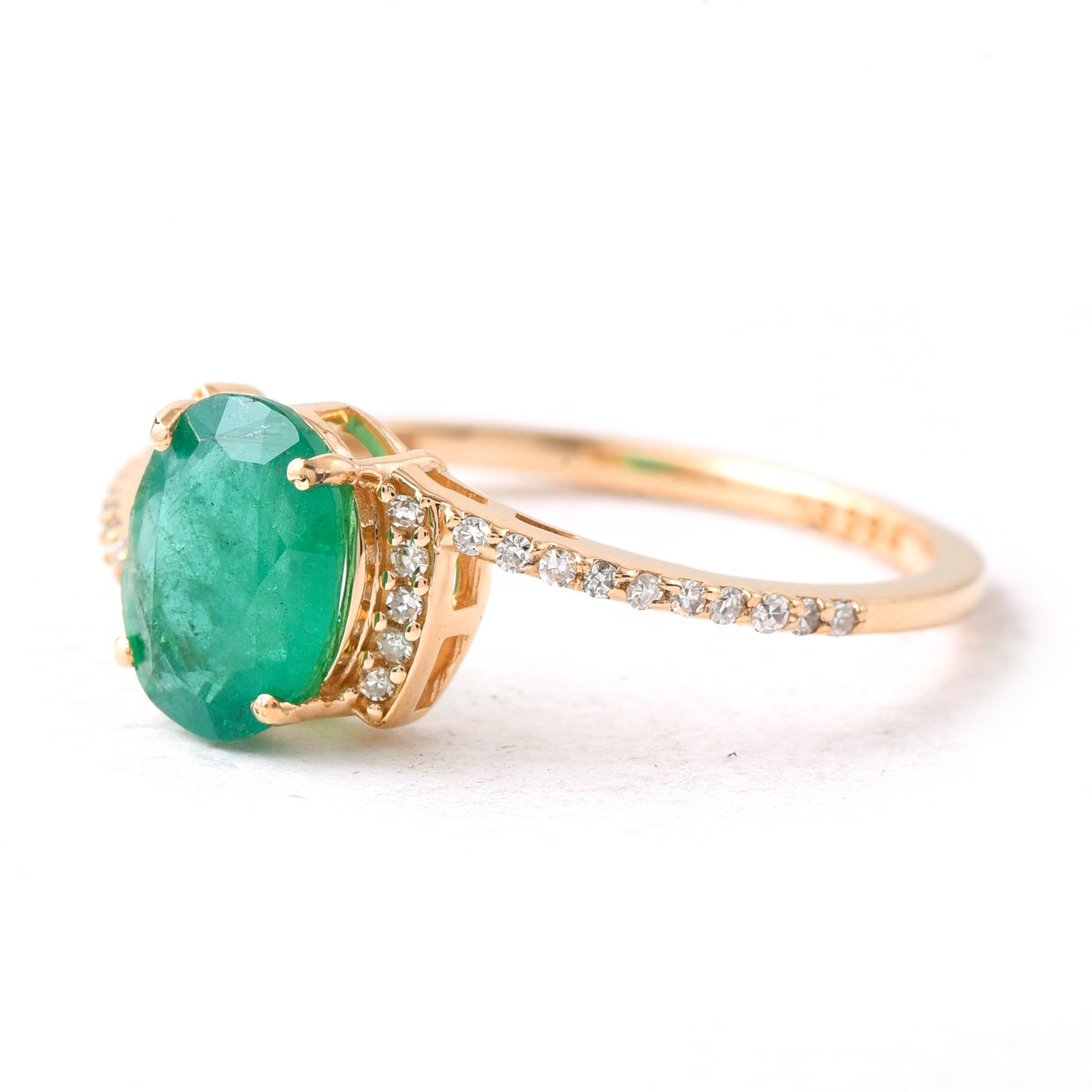 1.20 Ct Oval Emerald 14K Gold Ring