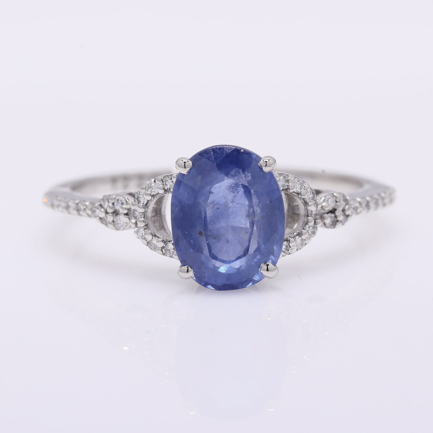 2.25 Ct Oval Mixed Cut Natural Sapphire 950 Platinum Ring