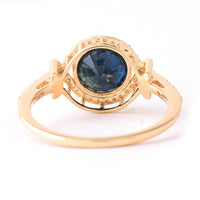 2.48 Ct Round Mixed Cut Natural Sapphire 14K Gold Ring