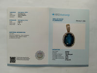 3.99 Ct Oval Mixed Cut Natural Sapphire 14K Gold Pendant
