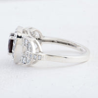 2.56 Ct Round Garnet 925 Sterling Silver Ring