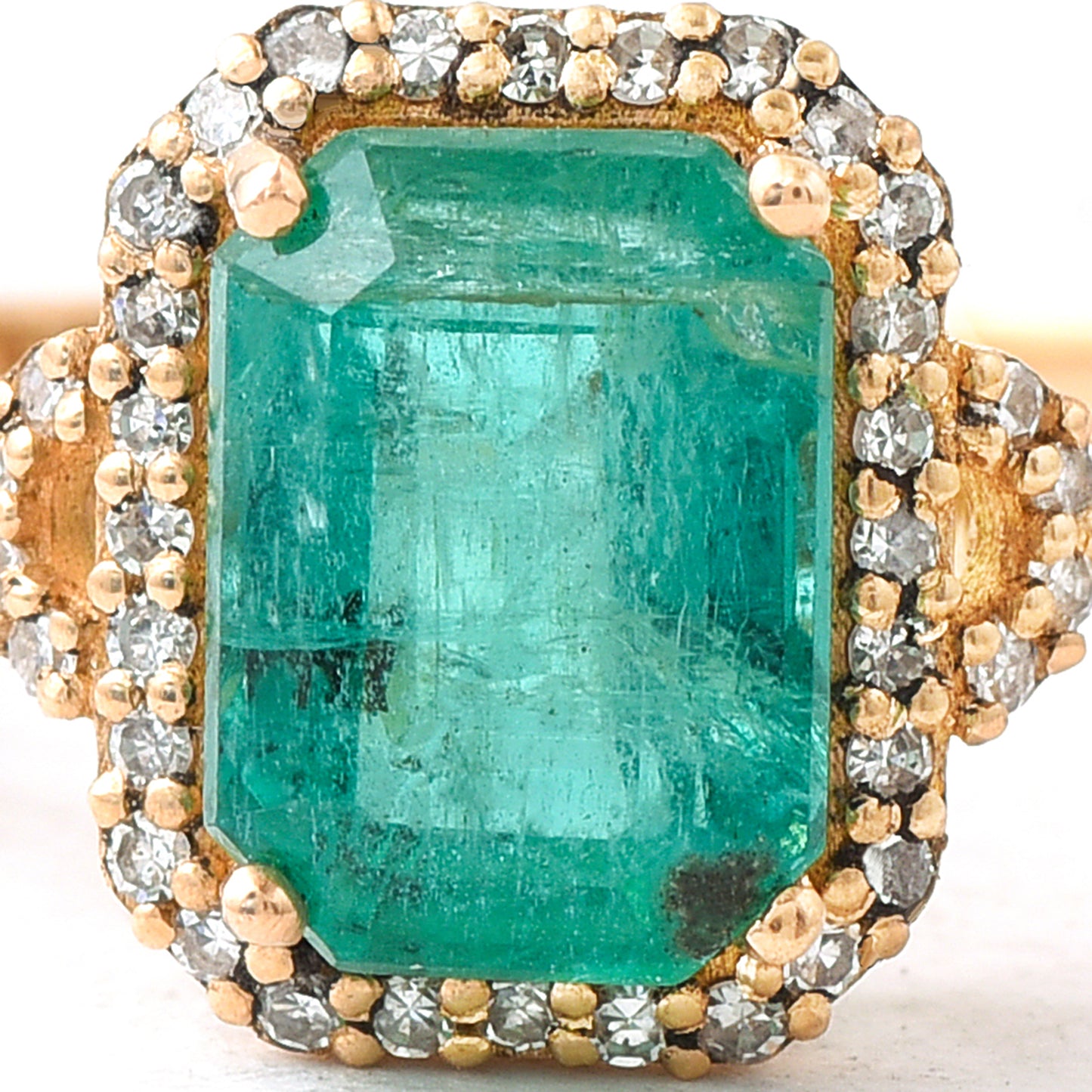 1.82 Ct Octagon Emerald 14K Gold Ring