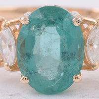 1.55 Ct Oval Natural Emerald 14K Gold Ring