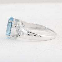5.01 Ct Oval Swiss Blue Topaz 925 Sterling Silver Ring