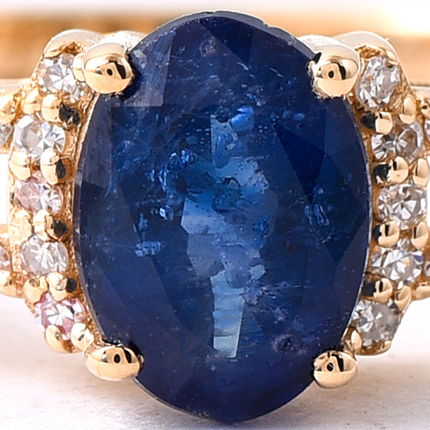 1.16 Ct Oval Mixed Cut Natural Sapphire 14K Gold Ring