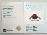 2.83 Ct Cushion Mixed Cut Natural Green Sapphire 950 Platinum Ring