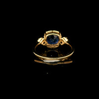 2.57 Ct Cushion Mixed Cut Natural Sapphire 14K Gold Ring