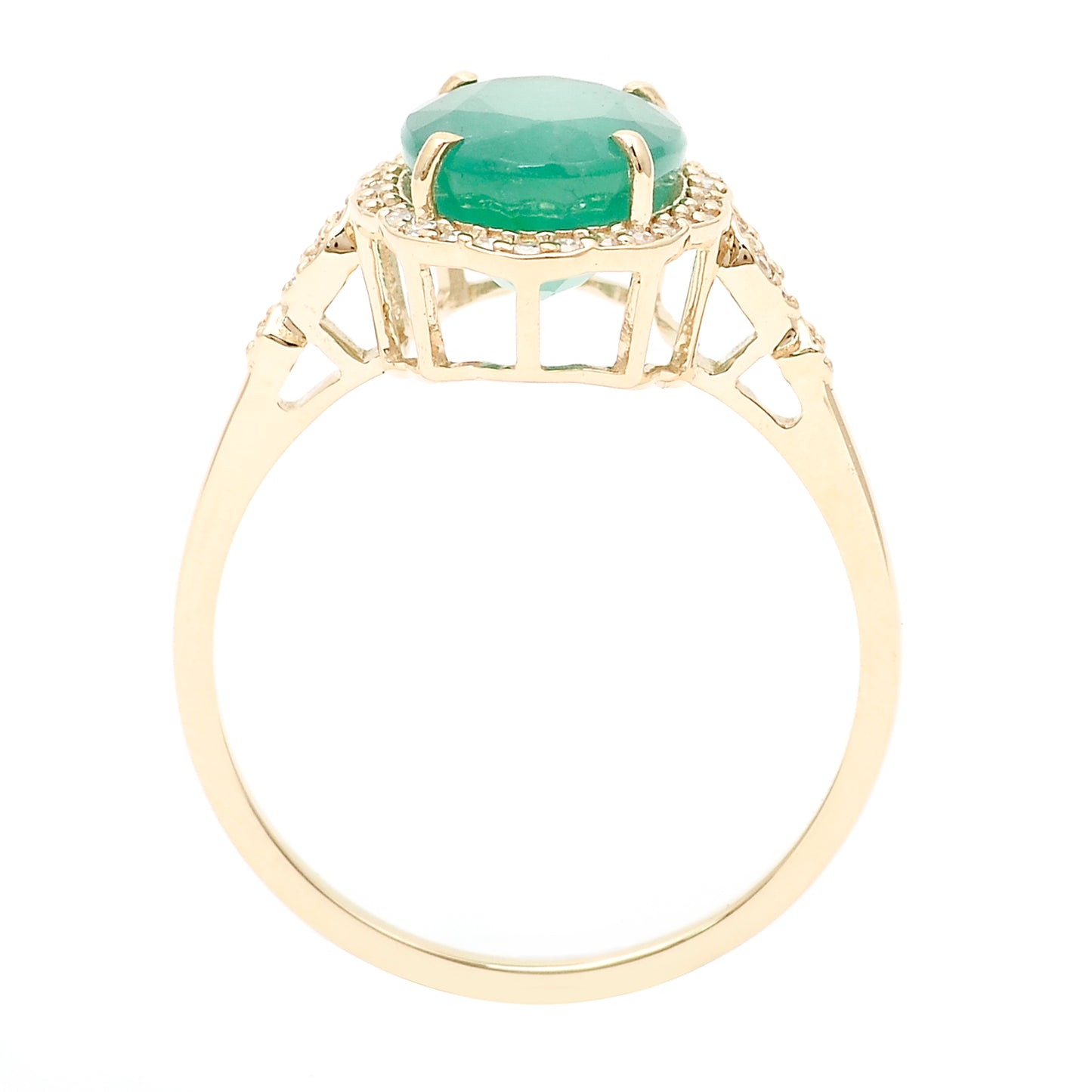 2.85 Ct Oval Natural Emerald 14K Gold Ring