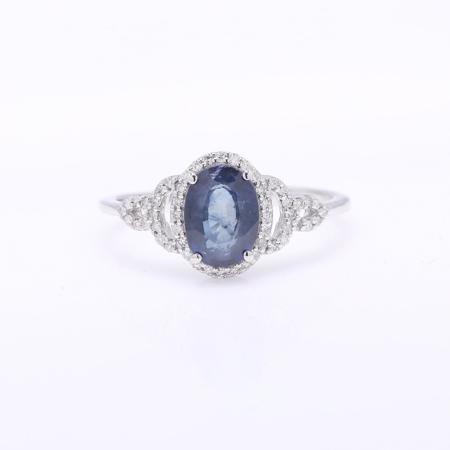 1.72 Ct Oval Mixed Cut Natural Sapphire 950 Platinum Ring