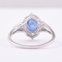 2.07 Ct Oval Mixed Cut Natural Sapphire 950 Platinum Ring