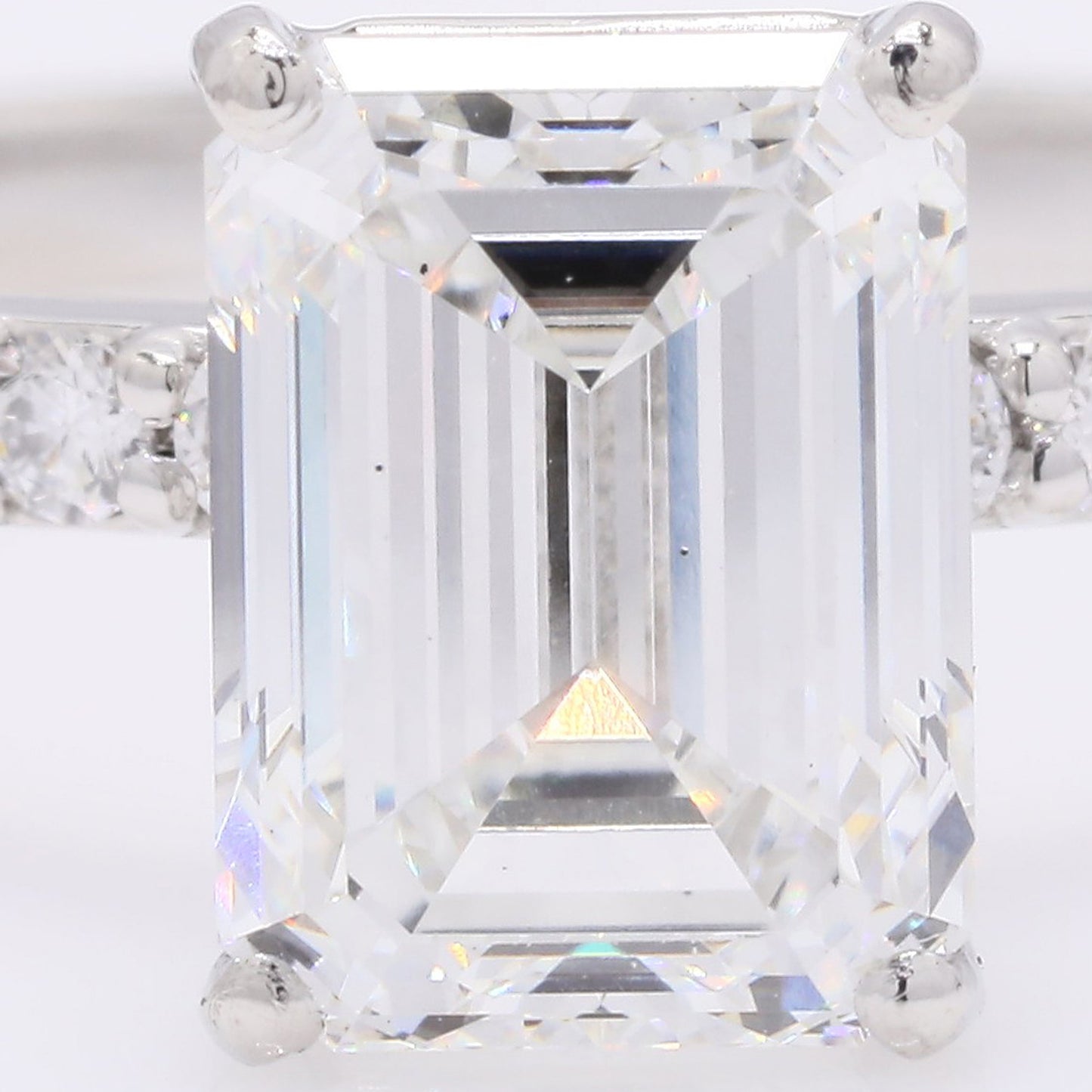 2.46 Ct Emerald Cut Lab Grown Diamond 950 Platinum Ring