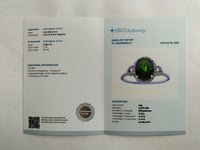 3.27 Ct Oval Mixed Cut Natural Green Sapphire 950 Platinum Ring