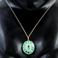 2.66 Ct Oval Emerald 14K Gold Pendant