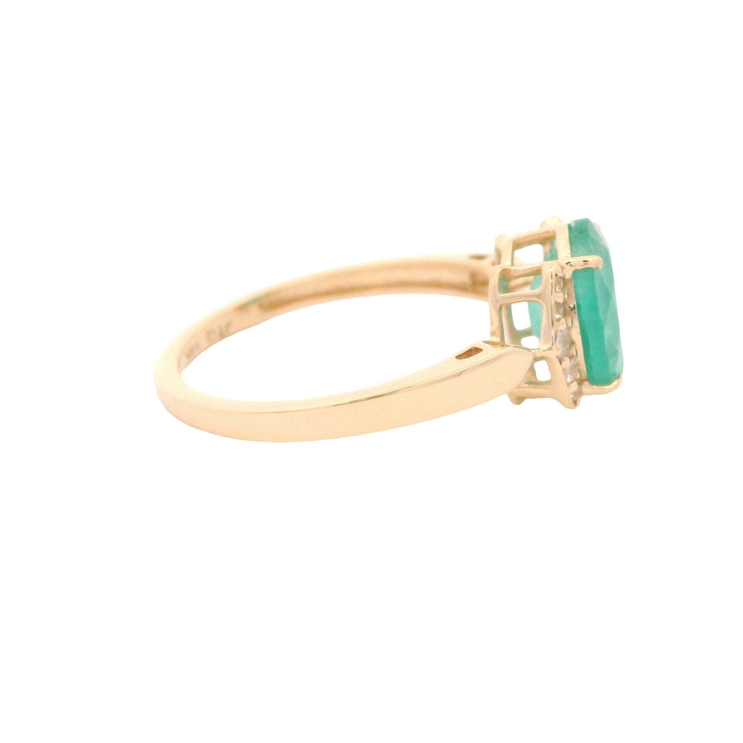 1.96 Ct Oval Emerald 14K Gold Ring