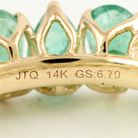 6.70 Carats Natural Beryl Emerald 14K Gold Ring