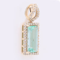 1.13 Ct Octagon Step Cut Natural Emerald 14K Gold Pendant