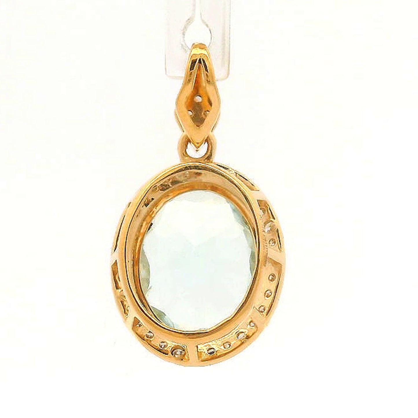 1.97 Ct Oval Aquamarine 14K Gold Pendant
