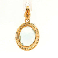 1.97 Ct Oval Aquamarine 14K Gold Pendant
