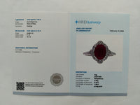 1.65 Ct Oval Mixed Cut Natural Ruby 950 Platinum Ring
