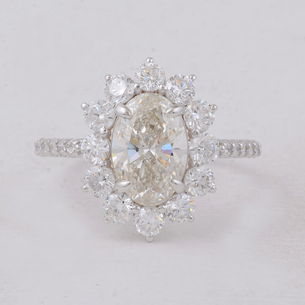 3.23 Carats Lab Grown Diamond 14K Gold Ring