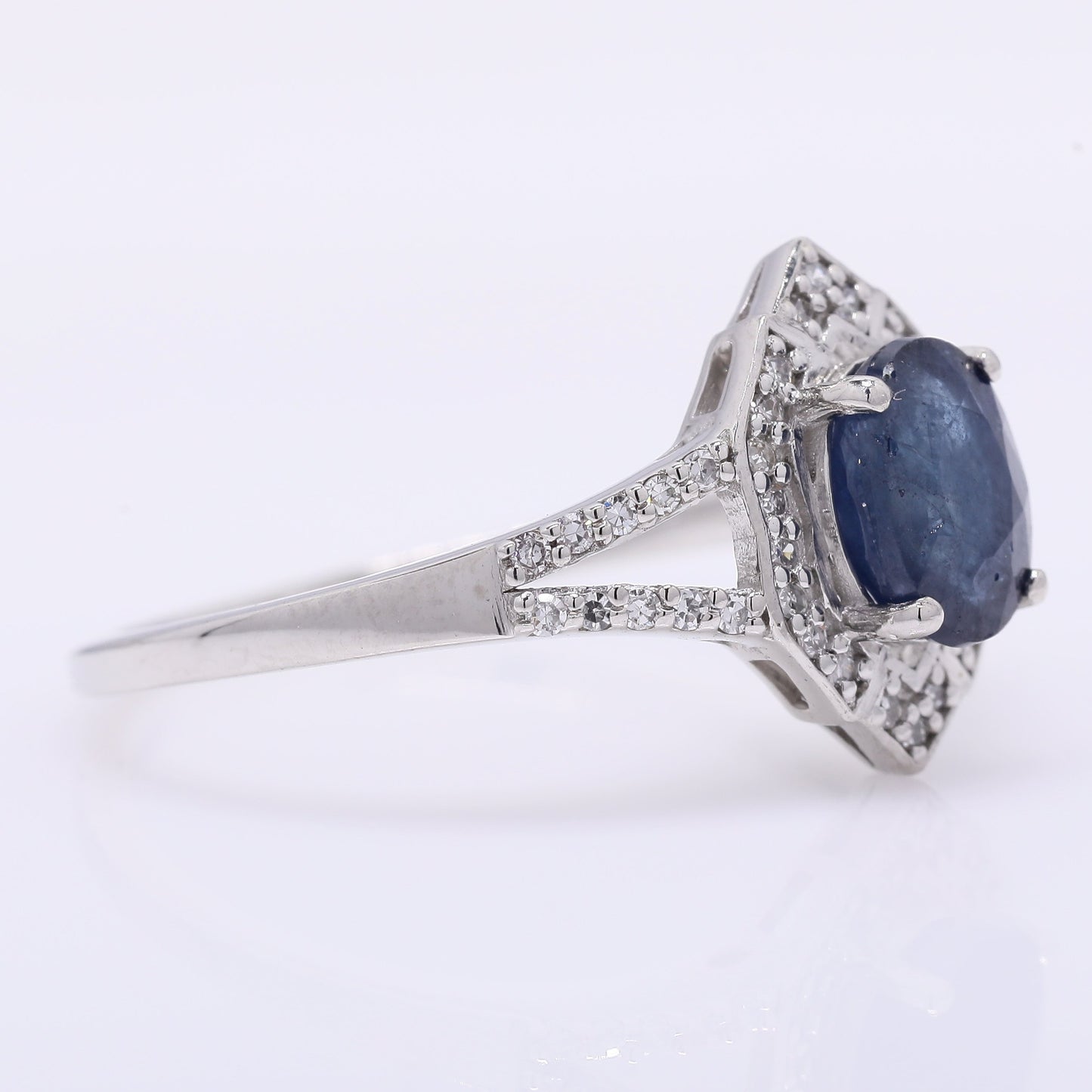 1.33 Ct Oval Mixed Cut Natural Sapphire 950 Platinum Ring