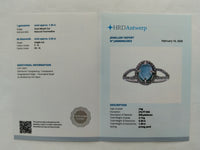 1.50 Ct Oval Cabochon Cut Natural Tourmaline 950 Platinum Ring