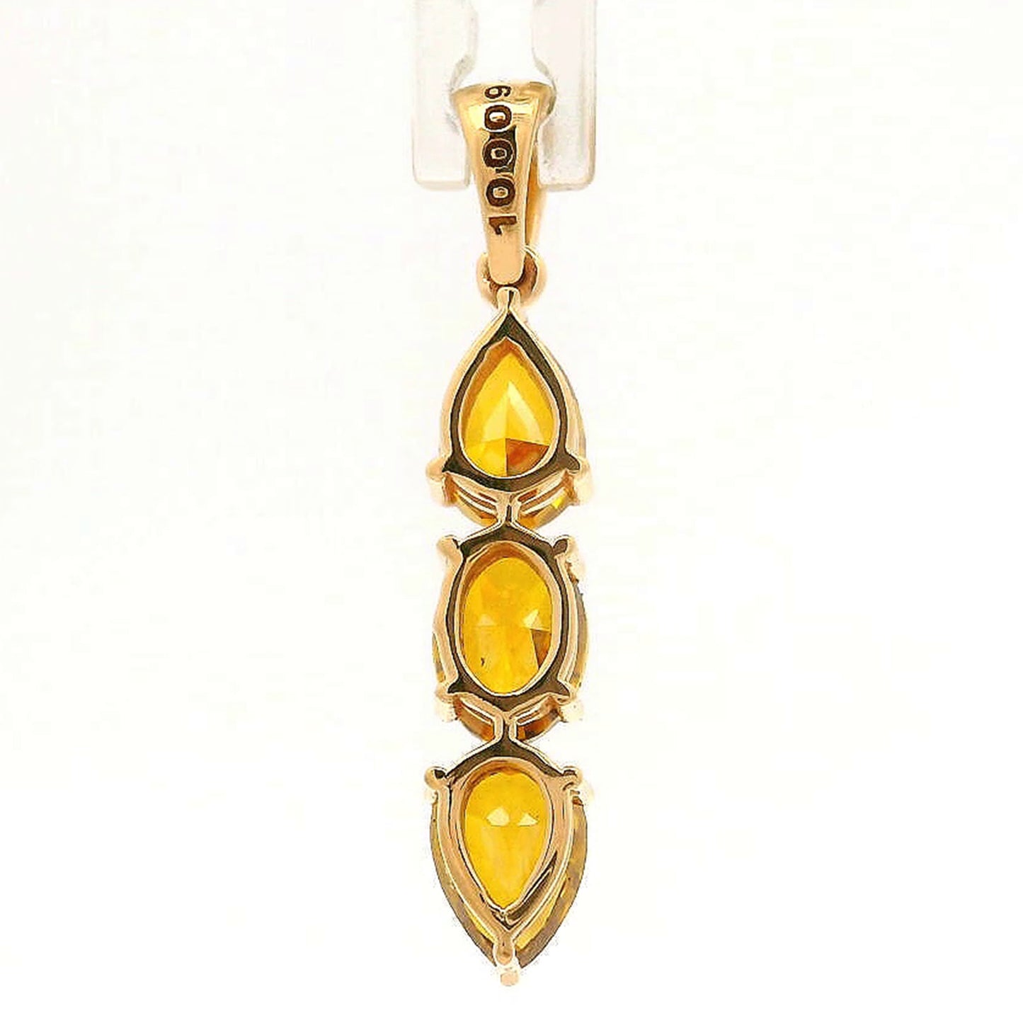 1.59 Ct Pear Yellow Diamond 14K Gold Pendant