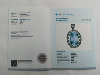 5.42 Ct Oval Mixed Cut Natural Aquamarine 950 Platinum Pendant