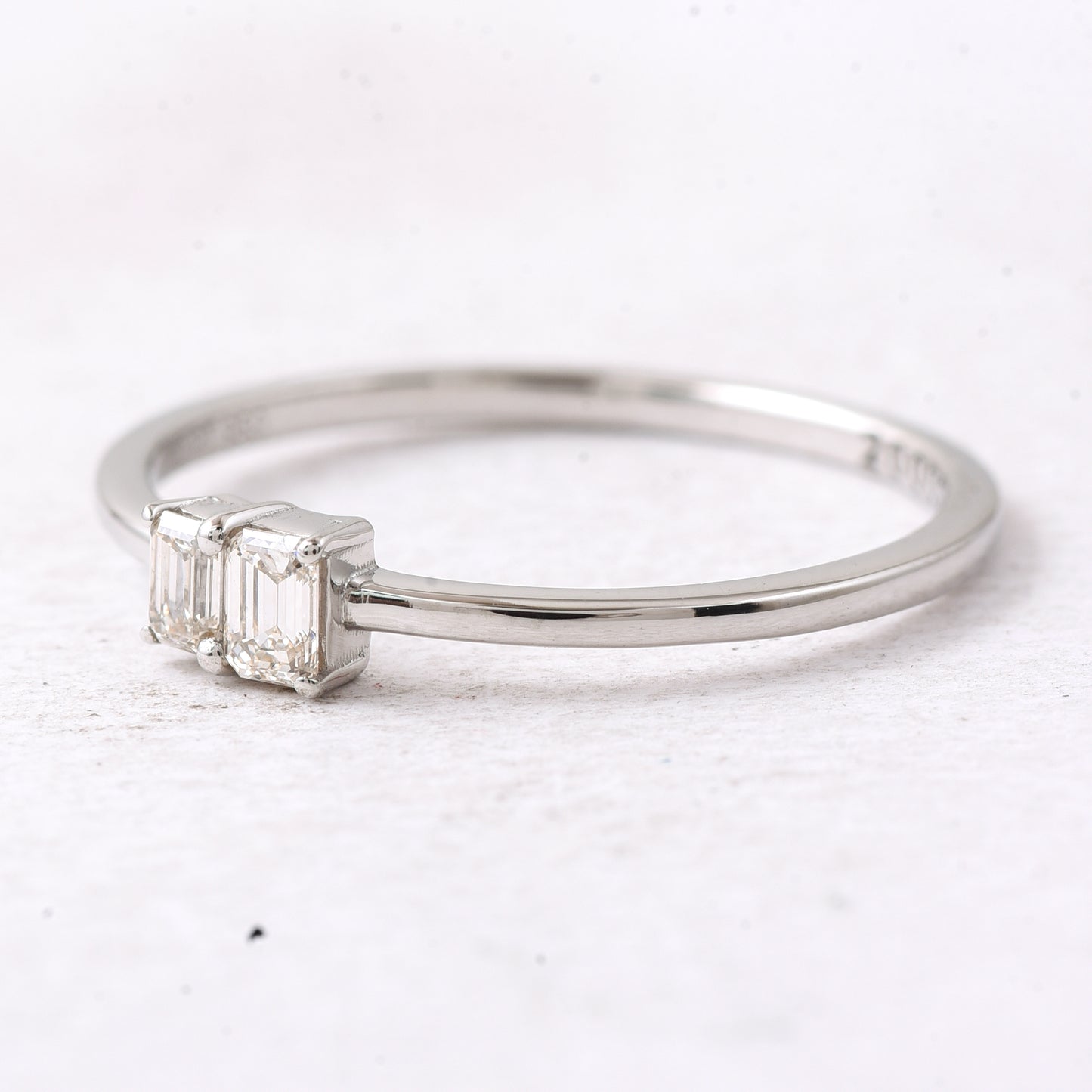 0.19 Ct Octagon Diamond 950 Platinum Ring