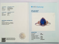 2.92 Ct Pear Mixed Cut Natural Sapphire 14K Gold Ring