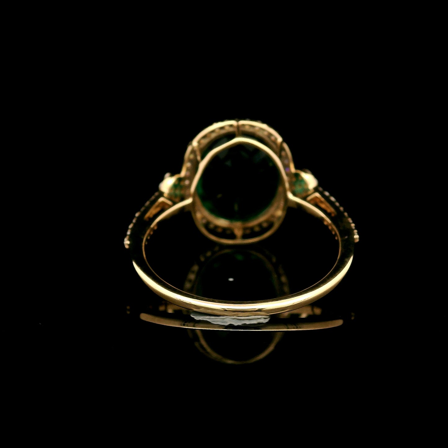 3.53 Ct Oval Mixed Cut Lab Grown Emerald 14K Gold Ring