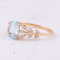 1.42 Ct Oval Natural Topaz 14K Gold Ring