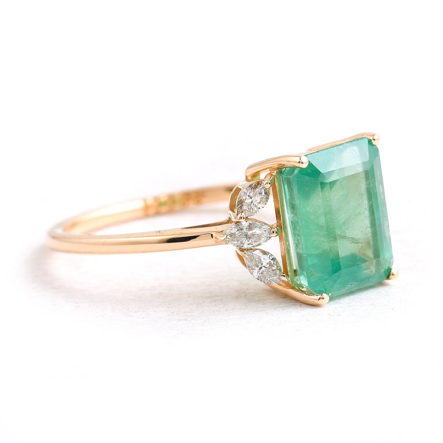 2.84 Ct Octagon Emerald 14K Gold Ring