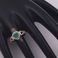 1.00 Ct Pear Mixed Cut Natural Emerald 14K Gold Ring
