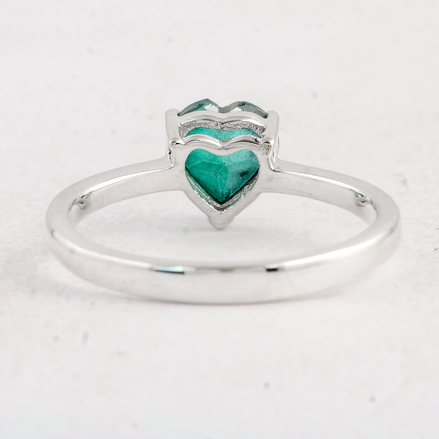 1.43 Ct Heart Green Topaz 925 Sterling Silver Ring