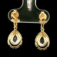 1.60 Ct Pear Tanzanite 14K Gold Earrings