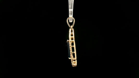 4.18 Ct Octagon Natural Sapphire 14K Gold Pendant