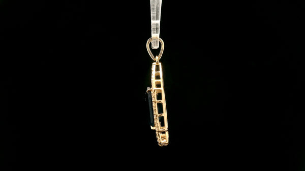 4.18 Ct Octagon Natural Sapphire 14K Gold Pendant