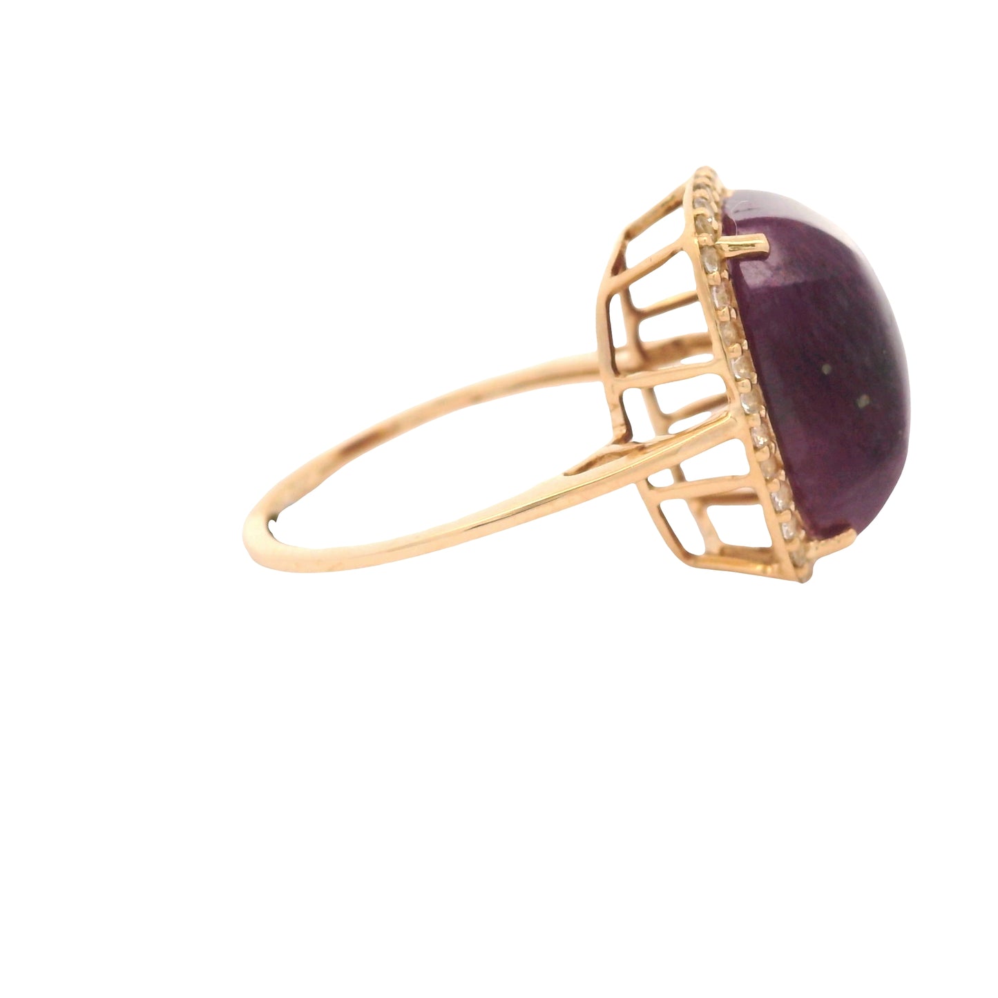 11.76 Ct Cushion Ruby 14K Gold Ring